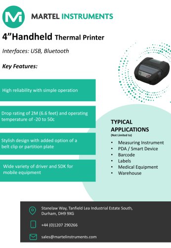 4&rdquo;Handheld Thermal Printer