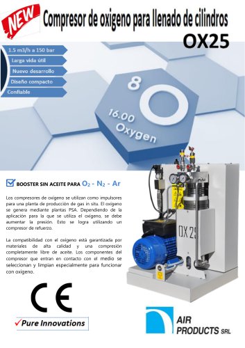 Compresor Booster para carga de cilindros modelo OX25