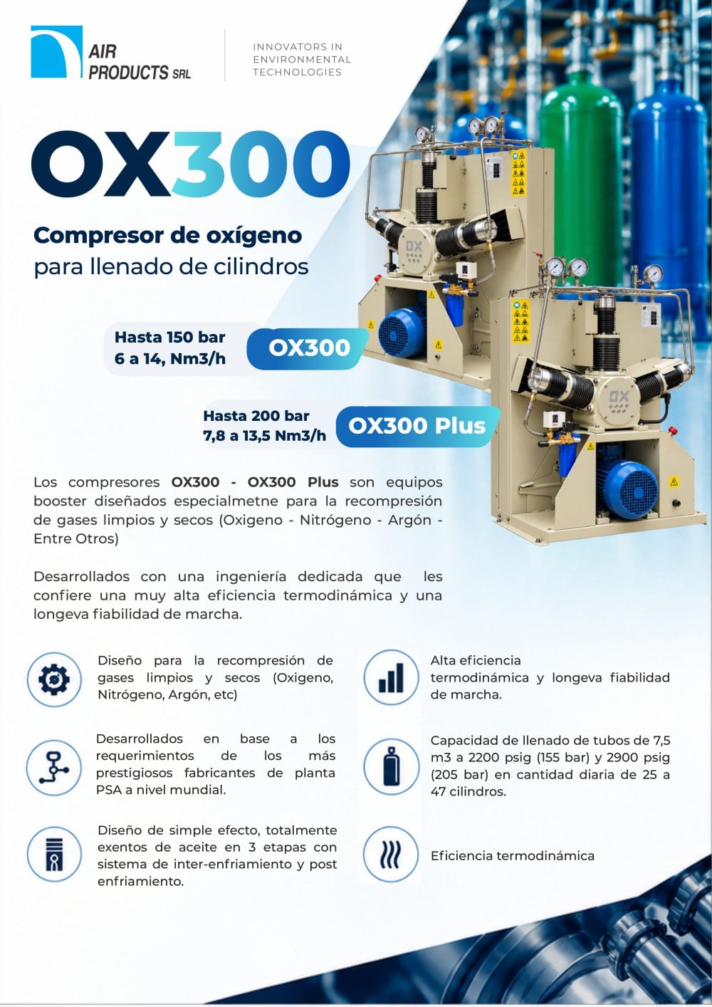 Compresor para carga de cilindros  - AIR PRODUCTS SRL