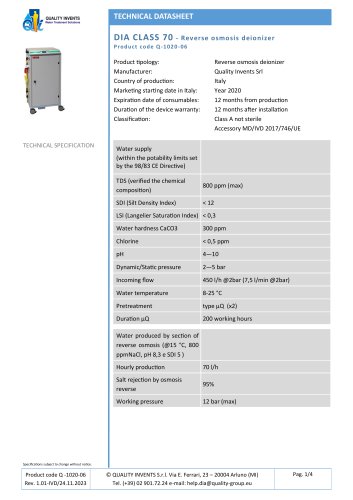 TECHNICAL DATASHEET DIA CLASS 70