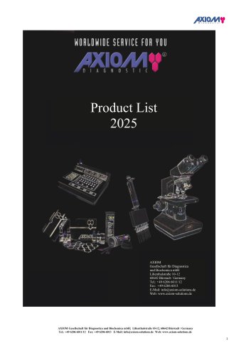 AXIOM Product List 2025