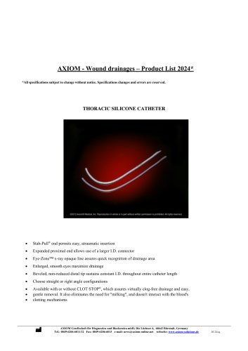 AXIOM - Wound drainages &ndash; Product List 2024*