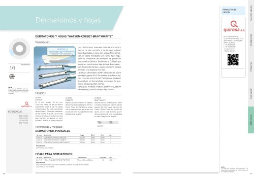 Dermatomos y hojas