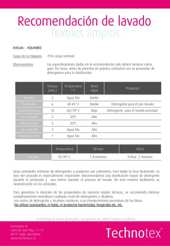 Recomendación de lavado