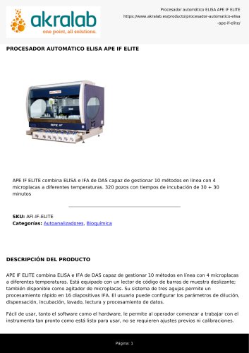 PROCESADOR AUTOM&Aacute;TICO ELISA APE IF ELITE