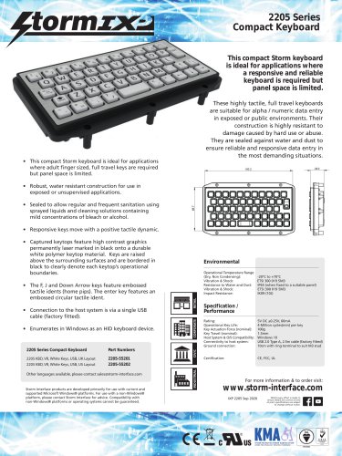 2205 Series Compact Keyboard