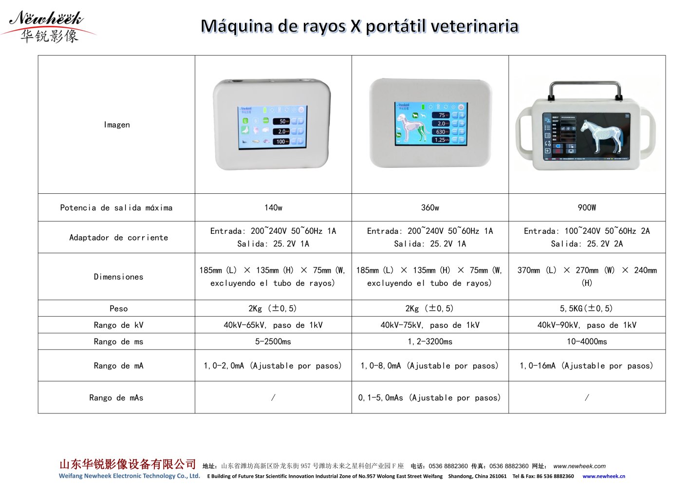 M&aacute;quina de rayos X port&aacute;til veterinaria - Shandong Newheek Image Equipment