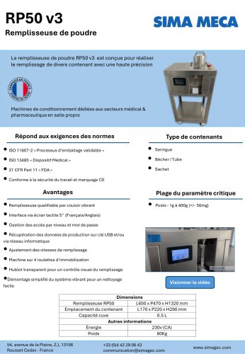 RP 50 TECHNICAL DATA SHEET