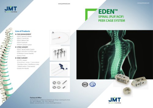 EDEN&trade; Spinal PLIF/ACIF PEEK Cage System 