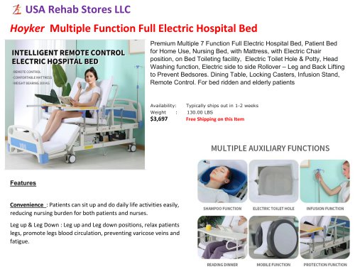 Electric Hospital Bed, Patient Bed, Nursing Bed