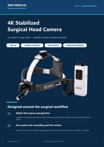 4K Stabilized Surgical Head Camera  SM-H1
