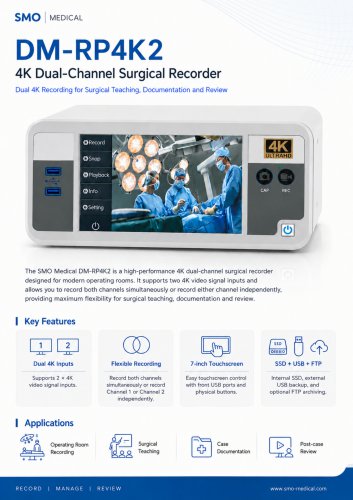 4K Surgical Video Recorder - Dual Channel