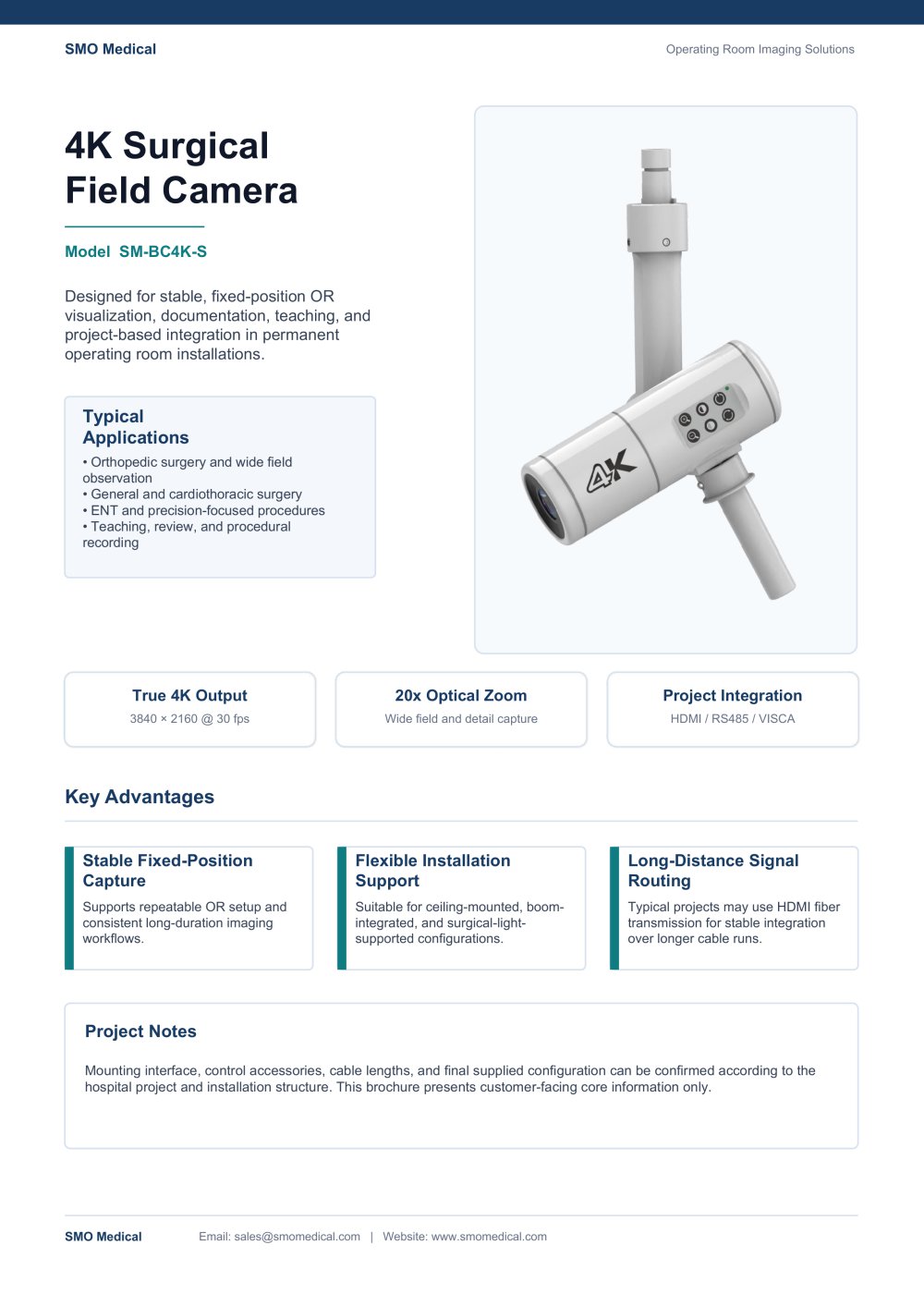 SM-BC4K-S 4K Surgical Field Camera - Shenzhen Shenmo Medical Technology Co., Ltd.