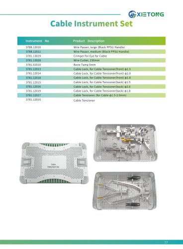 Cable insturment set