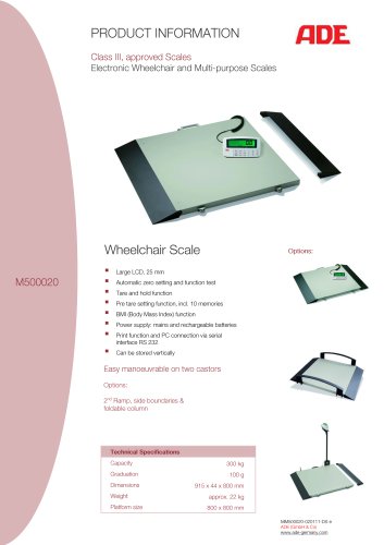 Electronic Wheelchair Scale M500020