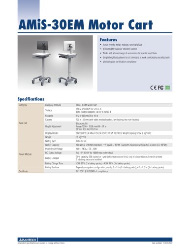 AMiS-30EM Motor Cart - Datasheet