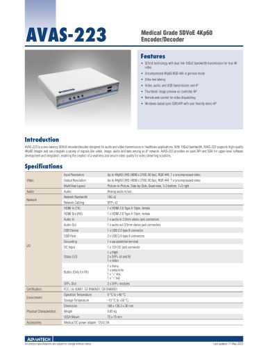 AVAS-223 - Datasheet