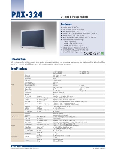 PAX-324 FHD Surgical Monitor - Datasheet