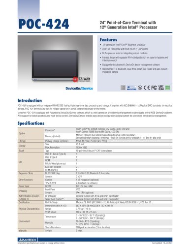 POC-424 (12th Generation Intel® Processor) - Datasheet