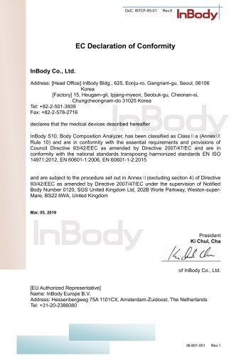 InBody S10 EC Declaration of Conformity