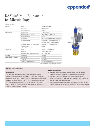 DASbox &reg; Mini Bioreactor for Microbiology