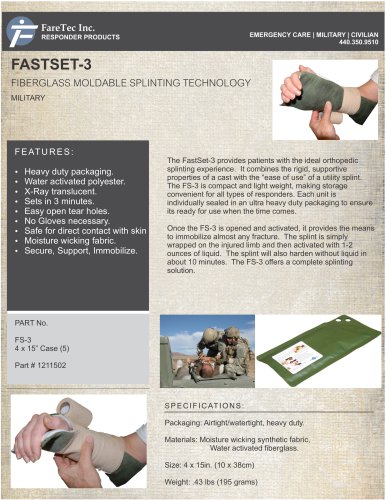 Fast Set-3 Moldable Utility Splint