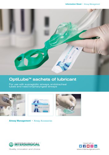 OptiLube™ sachets of lubricant