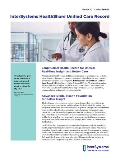 InterSystems HealthShare Unified Care Record
