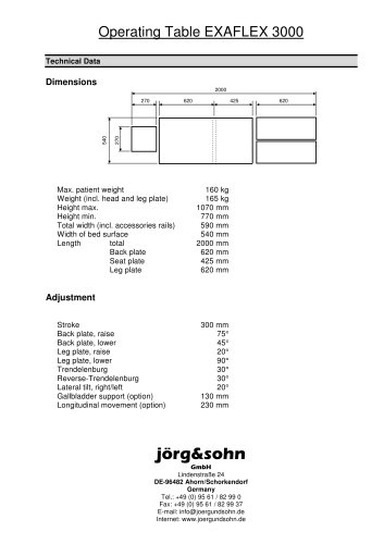 Operating Table EXAFLEX 3000