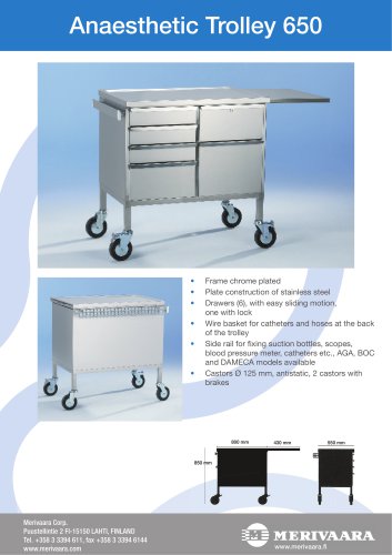 Anaesthetic Trolley 650