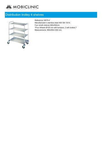 Distribution Trolley 4 shelves