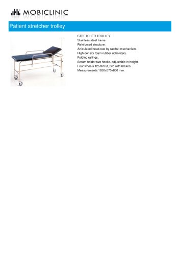 Patient stretcher trolley MO42