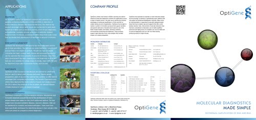 OptiGene Leaflet & Catalogue