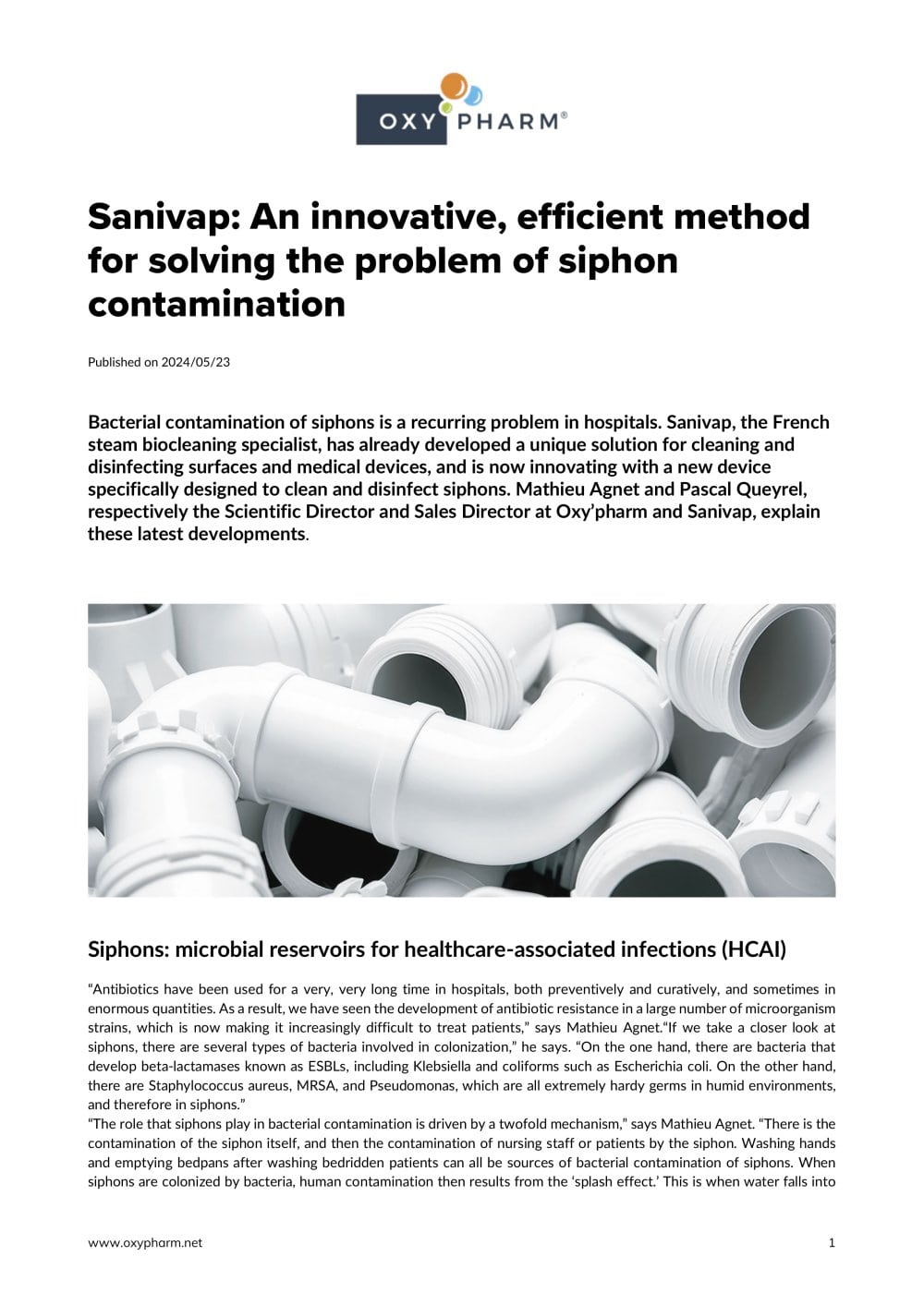 SIPHON DISINFECTION ACCESSORY - OXY'PHARM