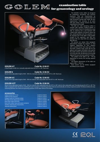 GOLEM 6 gyneacology examining chair