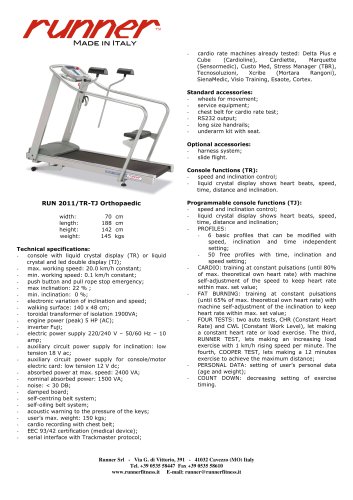 Treadmill RUN2011/TR-TJ Orthopaedic