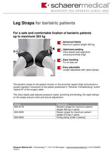 "Entrave-jambe pour patients bariatriques"