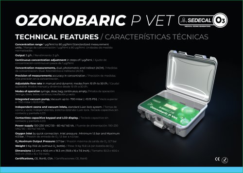 OZONOBARIC P VET_TECH DATA