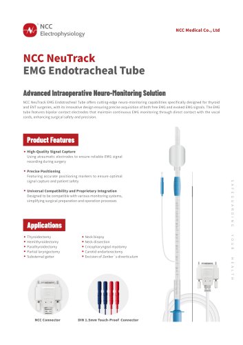 NCC NeuTrack EMG Endotracheal Tube brochure