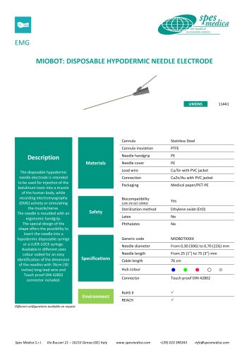 MIOBOT: DISPOSABLE HYPODERMIC NEEDLE ELECTRODE