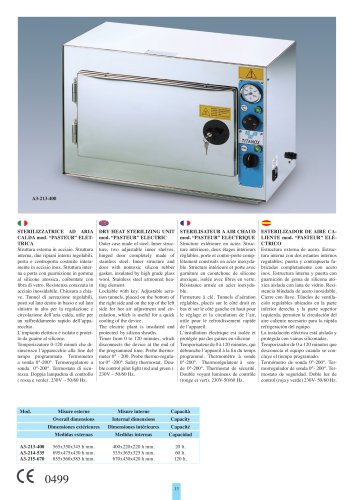 DRY HEAT STERILIZING UNIT mod. ?PASTEUR? ELECTRIC"