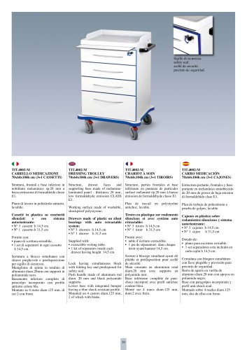 TIT.4002-M DRESSING TROLLEY 70x64x104h cm  (3+1 DRAWERS)