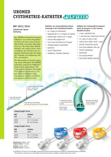 UROMED Cystometry Catheter PURgreen®, 3-way