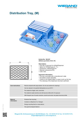 Distribution Tray, (M)