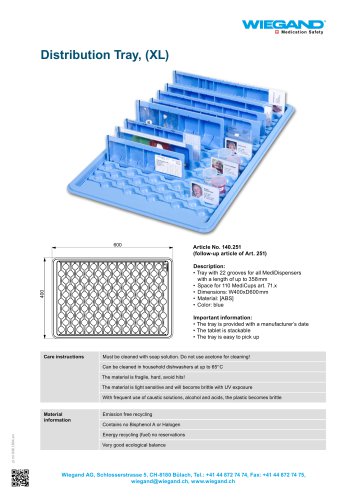 Distribution Tray, (XL)