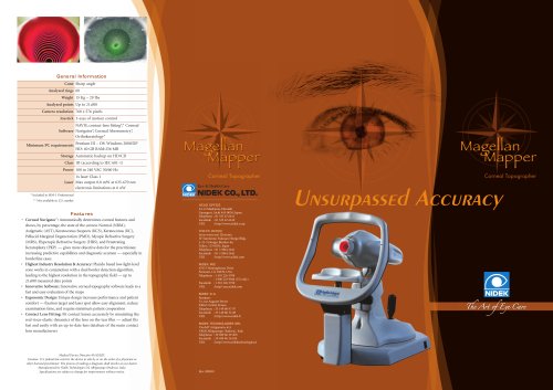 Corneal Topographer Magellan Mapper