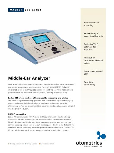 MADSEN Zodiac 901 - Middle ear analyzer, tympanometer