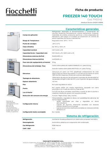 FREEZER 140 ECT-F TOUCH