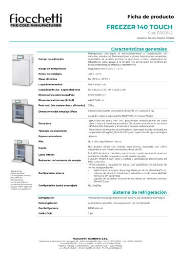 FREEZER 140 ECT-F TOUCH