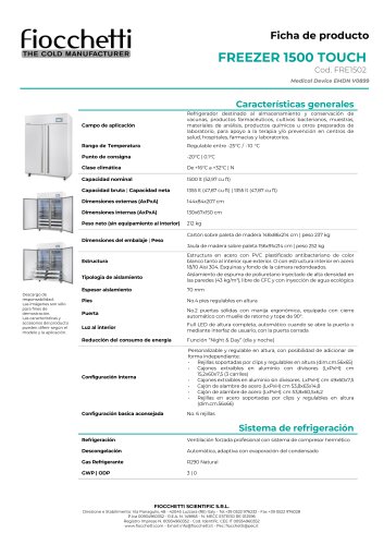 FREEZER 1500 ECT-F TOUCH